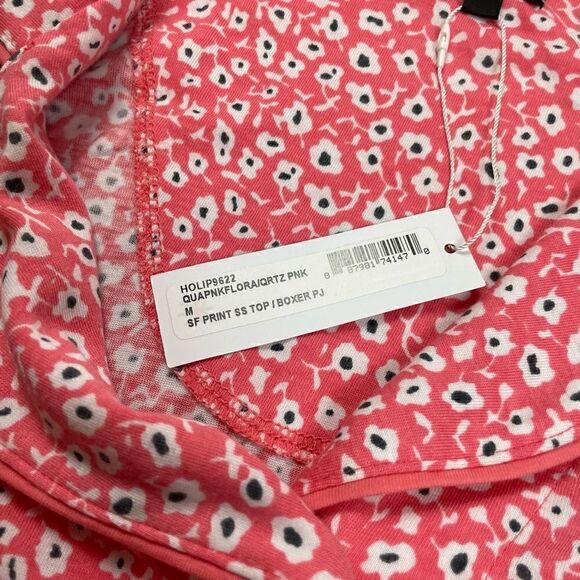 Cosabella Women’s Medium Pink Floral Short Sleeve Pajama Top Sleepwear NWT - Picture 4 of 5
